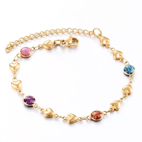 Women Stainless Steel Fold Bead Bracelet - Picture 3 of 6